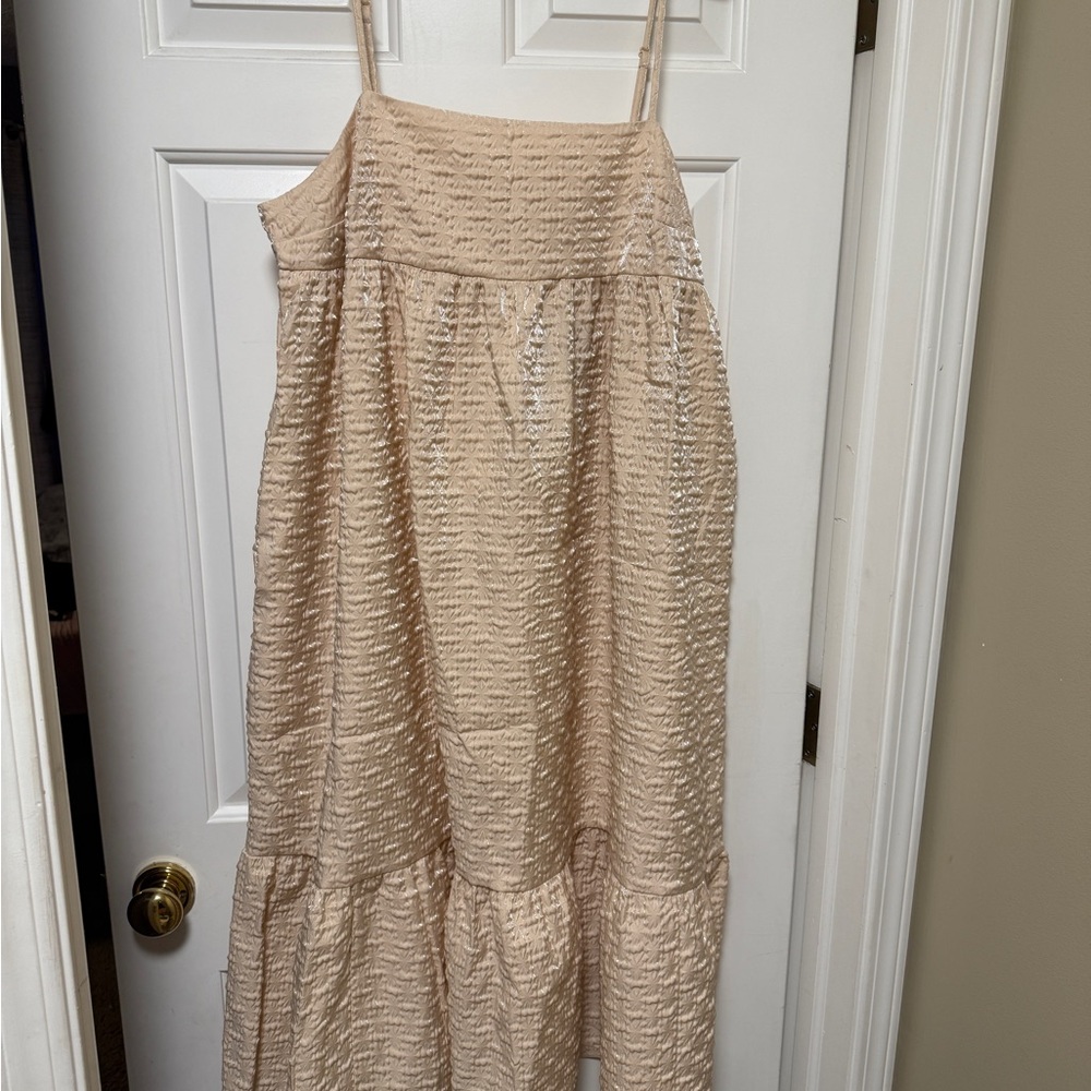 Kika Vargas Cream Midi Dress